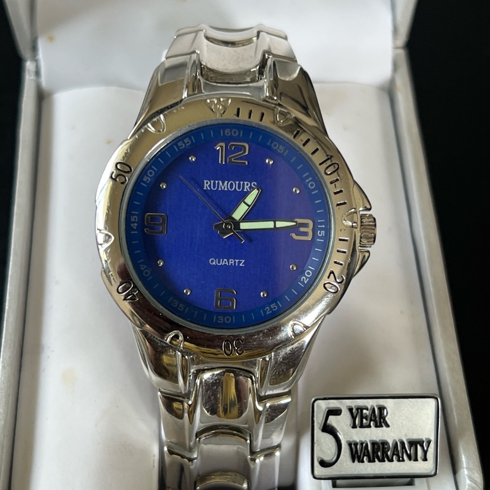 Rumours Silver and Blue Quartz Watch valued ~75$ new unworn